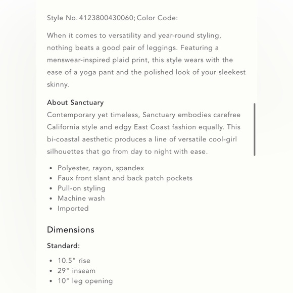 ANTHROPOLOGIE X SANCTUARY FINCHLEY PLAID LEGGINGS RED AND NAVY ANTHRO BOHEMIAN - Picture 6 of 13